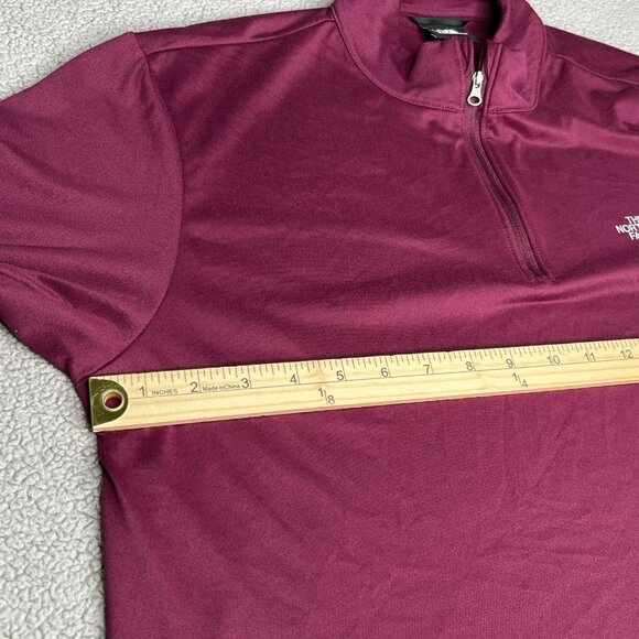 North Face Pullover Mens Large Maroon Elevation Quarter Zip Outdoor Shirt Hiking - Picture 9 of 14